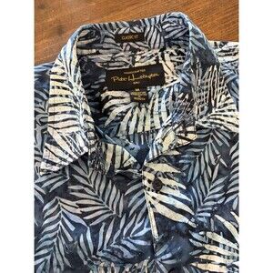 Pete Huntington Shirt Mens M Blue Hawaiian Tropical Aloha Beach Tiki Cotton